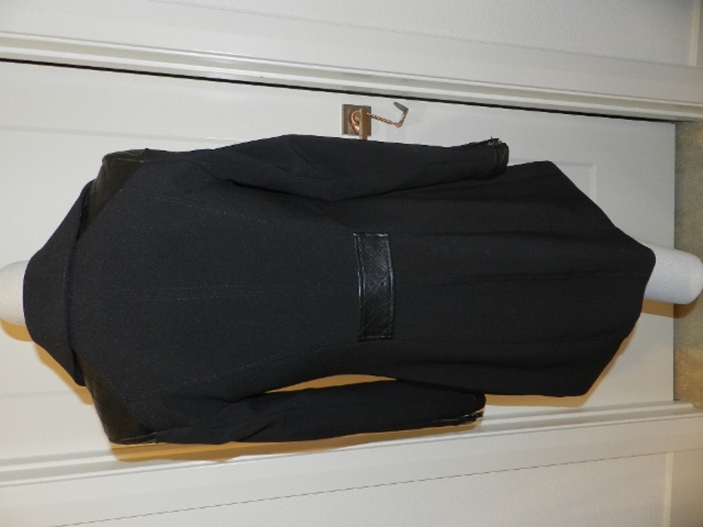 White House Black Market Leather Trim Black Moto Jacket Size XXS - Picture 8 of 15